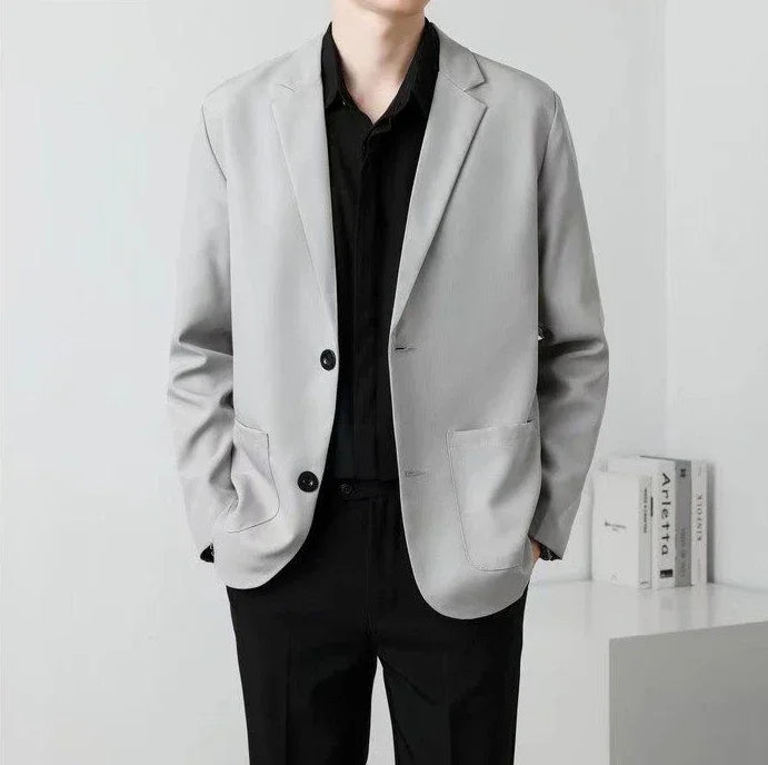 Men's Oversized Blazer Smart Casual Single Breasted Jacket for Business and Daily Wear