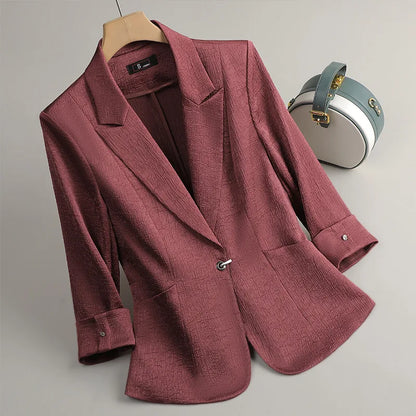 Fashion Office Ladies Blazer and Pants Suit Formal Angola Red Women Jacket Trouser Women Business Work Wear 2 Piece Set