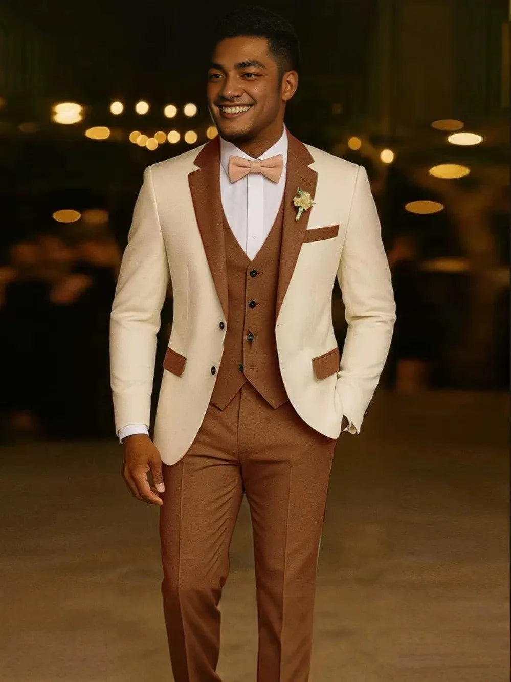 Costume de mariage 3 pièces formel pour homme, costume de marié, coupe ajustée, revers cranté, veste, gilet, pantalon pour affaires, bureau, banquet, tenues pour hommes
