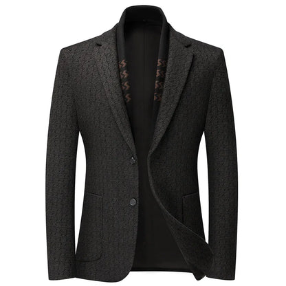 2026 Blazer's New Men's Fashion Business Outdoor Banquet Versatile Wedding Hosting Dress, Actor Gentleman Casual Scarf Blazer