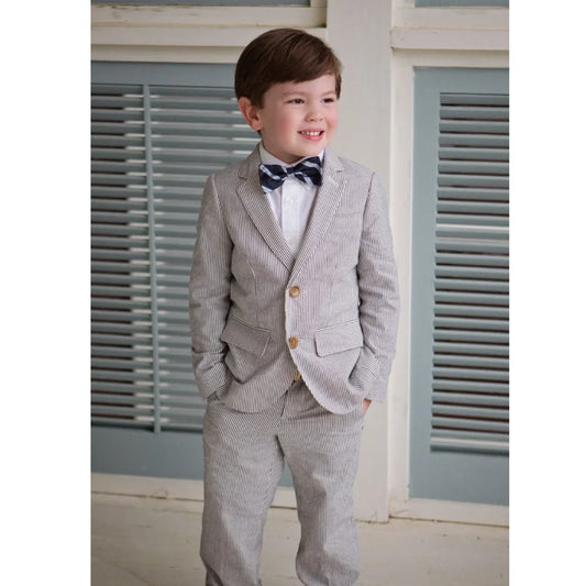 Pinstripe Boy Suits 2 Piece Fashion Casual Daily Slim Children's Clothing New Arrival Chic Formal Kids Suits (Blazer+Pants)