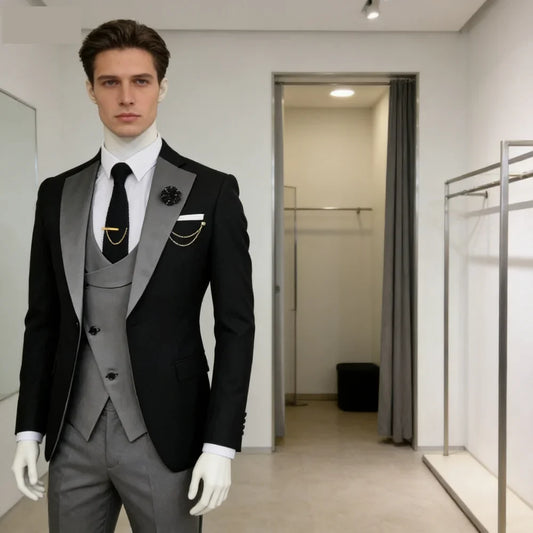 Men's 3-Piece Slim Fit Suit Set for Wedding, Prom & Formal Occasions