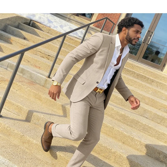 Men's Slim Fit 2-Piece Suit Set – Blazer & Pants for Wedding, Business & Formal Occasions