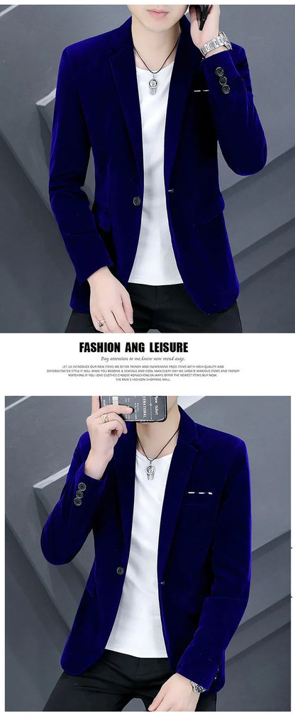 2025 Canary Suit Men's Velveteen Casual Small Suit British Style Business Single West Casual Clothes Trend Youth Handsome Shirt