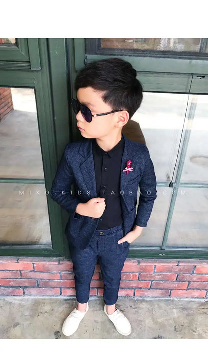 Kids Wedding Ceremony Slim Suit Children Formal Blazers Pants 2Pcs Photography Clothes Good Quality Baby Boys Handsome Suit