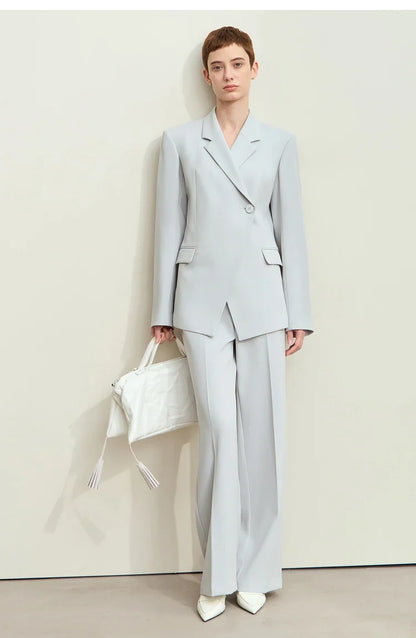 Minimalism 2024 Autumn New Blazers Women Notched Basic Quality Fashion Long Professional Jacket Women's Clothing 12443051