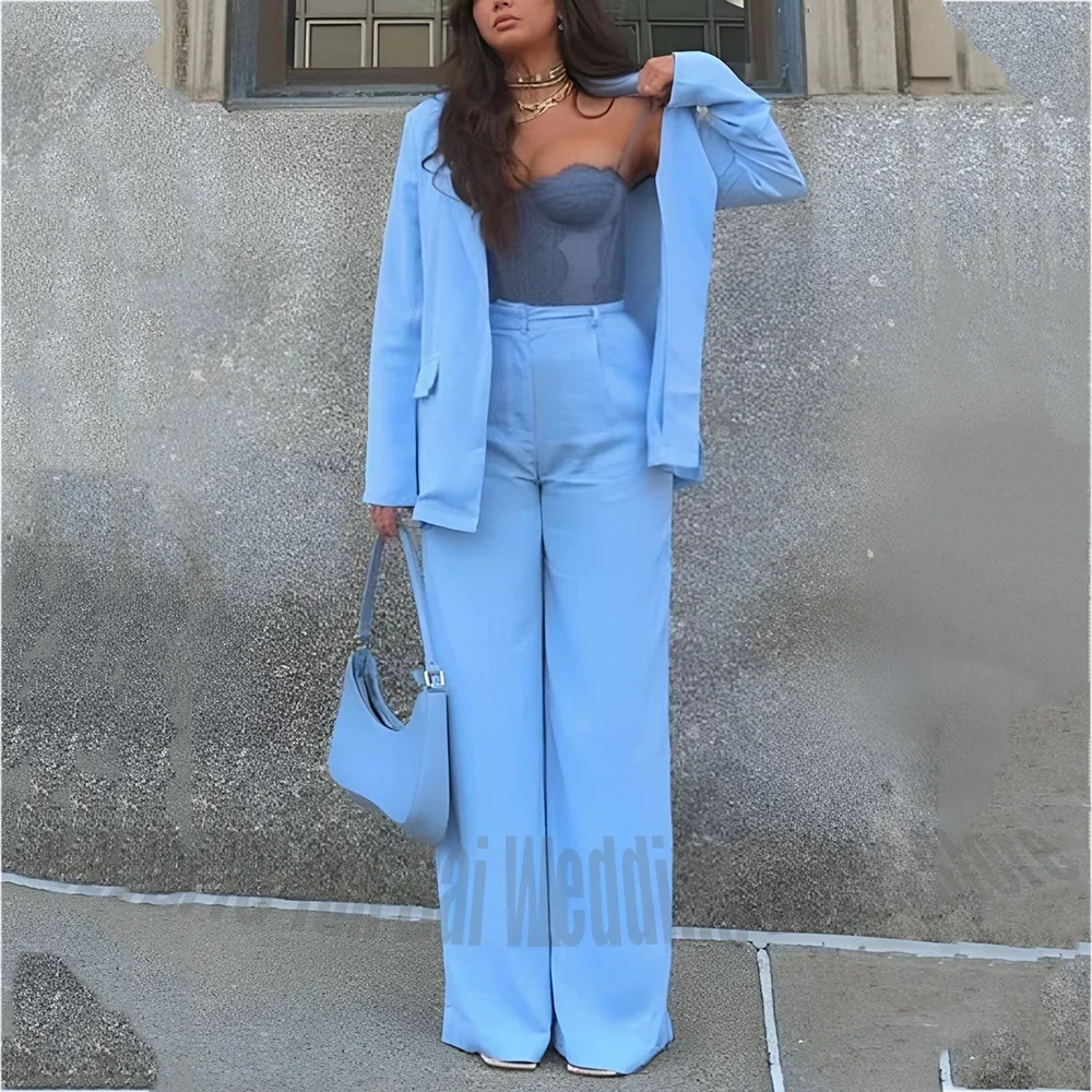 Simple Style Women's Suit Set 2 Piece High Quality Professional Outfit Solid Color Casual Streetwear Daily Set Jacket Pants