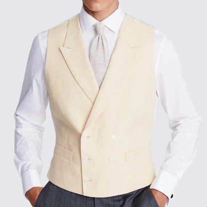 Men's Formal Vest Double Breasted Lapel Waistcoat for Weddings and Business