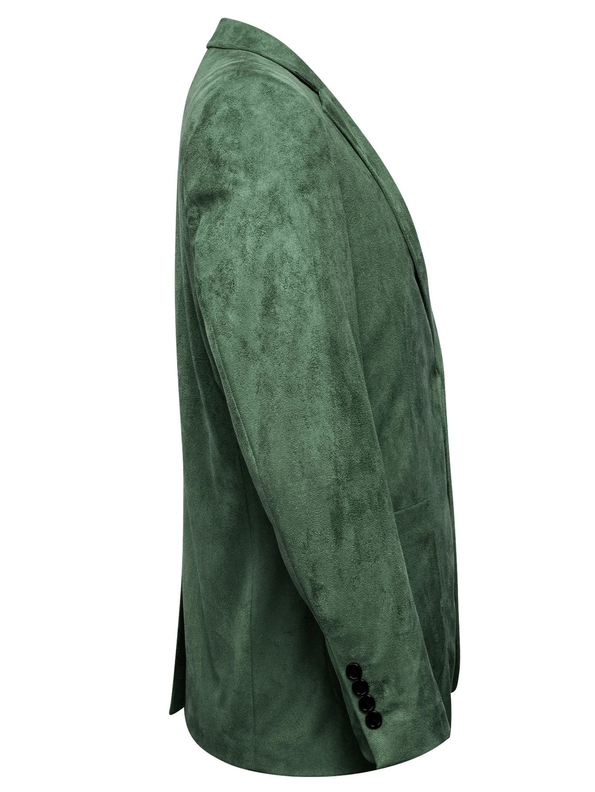 Forest Green Faux Suede Mens Sport Coat, Two Button Notch Lapel Casual Blazer, Single Business Suit Jacket Wedding Daily Wear