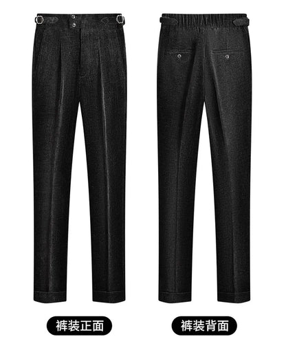Men's Smart Casual Single Breasted Slim Fit Suit Set – Dark Gray & Black