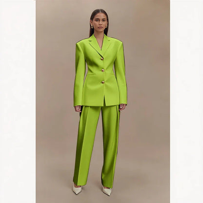 Dark Blue Women Suits Customized Slim Fitted Single-breasted Two Pieces(Jacket+Trousers) Ladies Formal Party Wedding Set