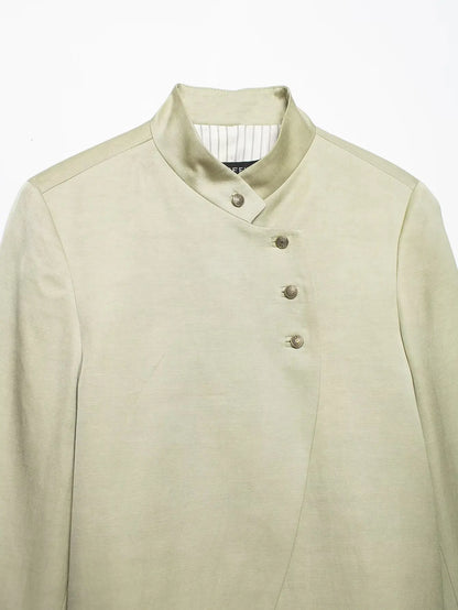 Women New Fashion Single Breasted Long Sleeves Stand Collar Blazer Solid Casual Loose Commuter Coat Woman High Street Jacket