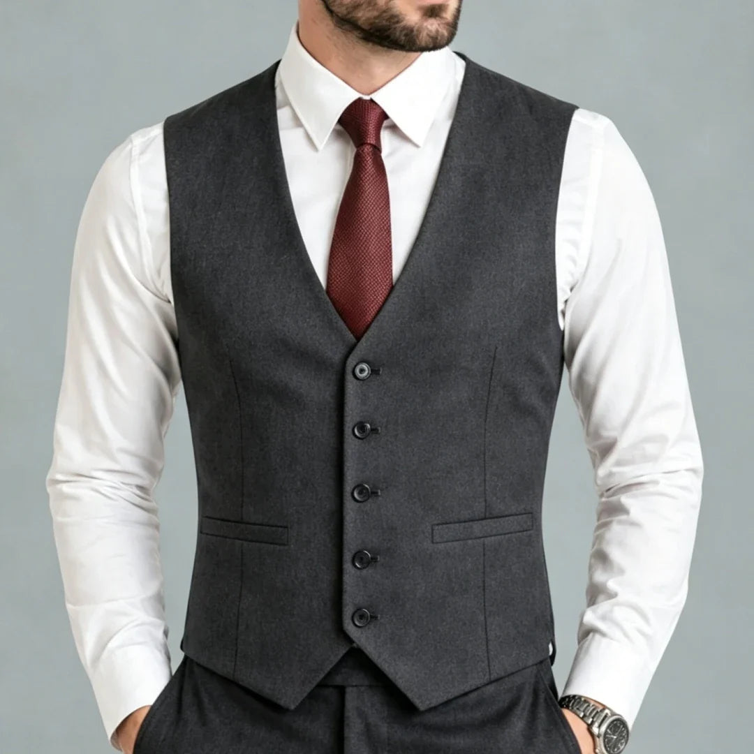 Men Suit Vest – Single Breasted Formal Waistcoat for Men