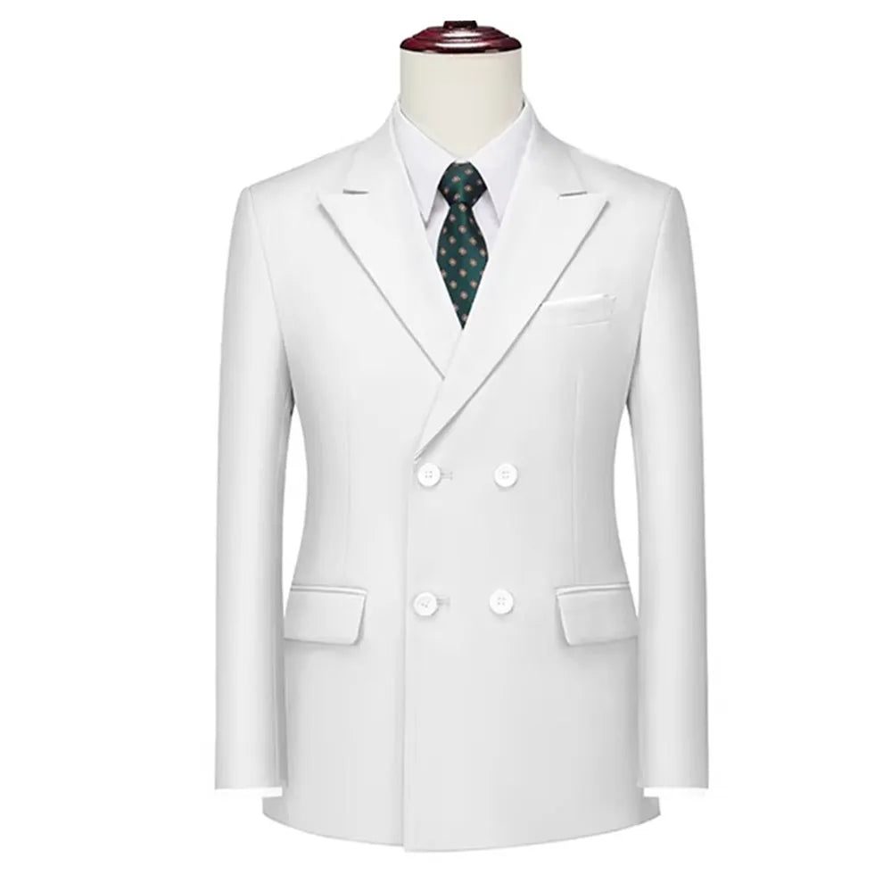 2026 Men Double Breasted Blazer Coats Fashion Solid Mens Wedding Prom Dress Male Business Casual Slim Fit Suits Jacket 6XL