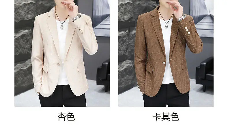 Blazer Men's fashion outdoor travel gentleman wedding Slimming Business versatile Trendy Casual Korean-style formal wear Blazer