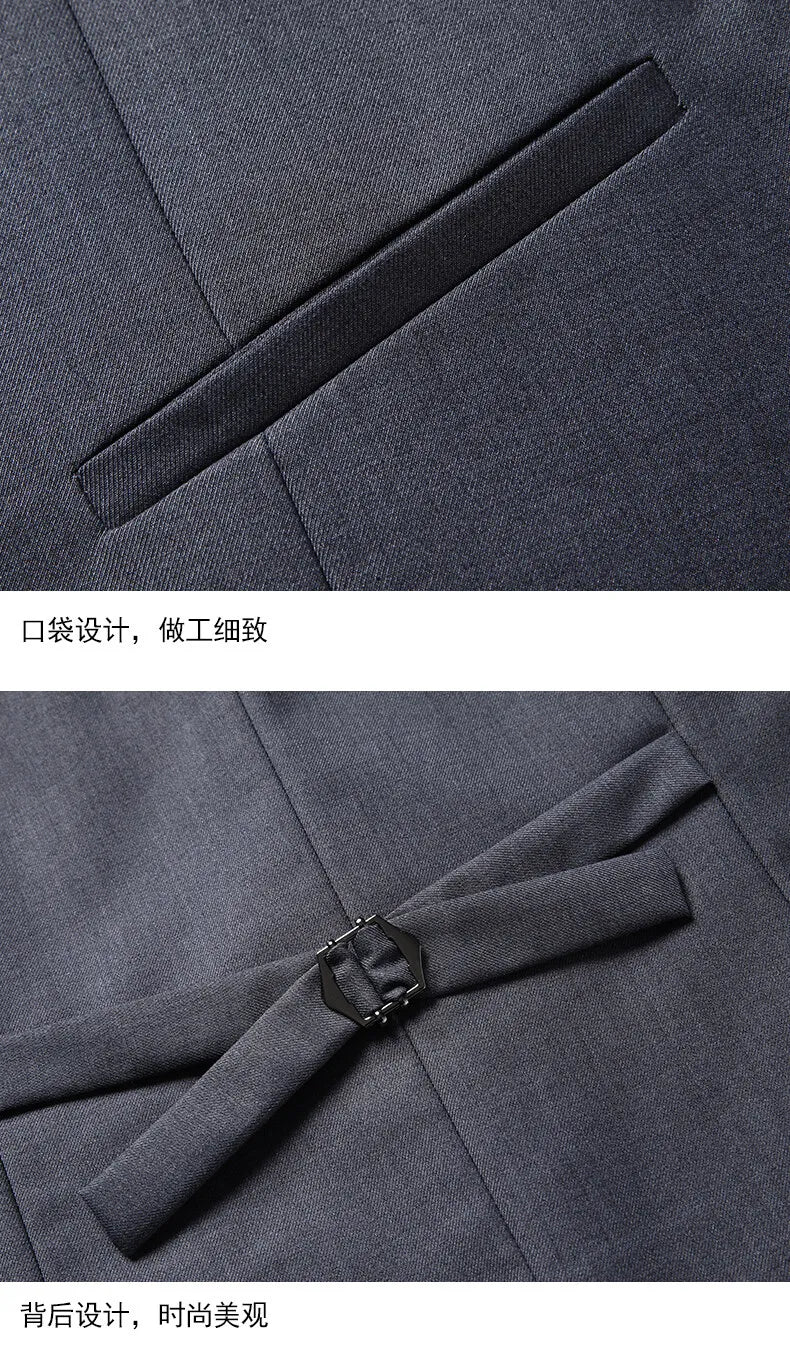 Men's 3-Piece Wedding Suit – Single Breasted, Smart Casual, Blue/Black/Gray – All Seasons