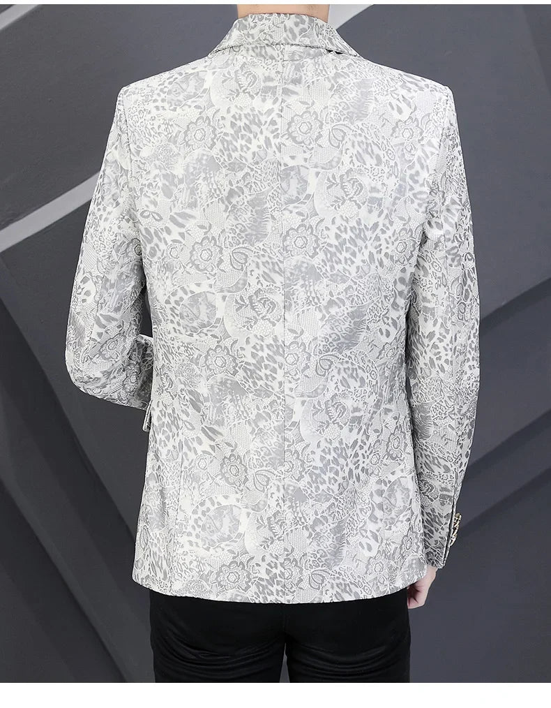 Brand Hot Stamping Casual Business Suit Jacket Men Retro Slim Fit Casual Suit Jackets Social Banquet Office Uniform Blazers 2026