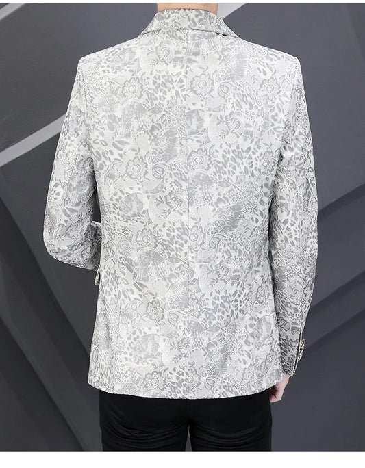 Brand Hot Stamping Casual Business Suit Jacket Men Retro Slim Fit Casual Suit Jackets Social Banquet Office Uniform Blazers 2026