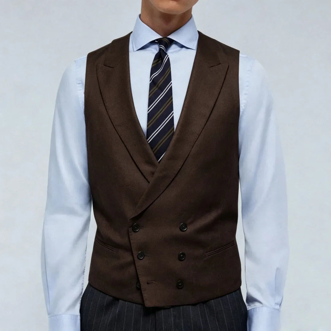 Men Vest Double Breasted Lapel Waistcoat for Wedding & Formal Occasions – Multi-Color