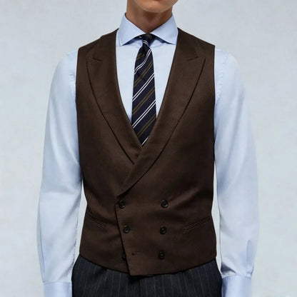 Men Vest Double Breasted Lapel Waistcoat for Wedding & Formal Occasions – Multi-Color
