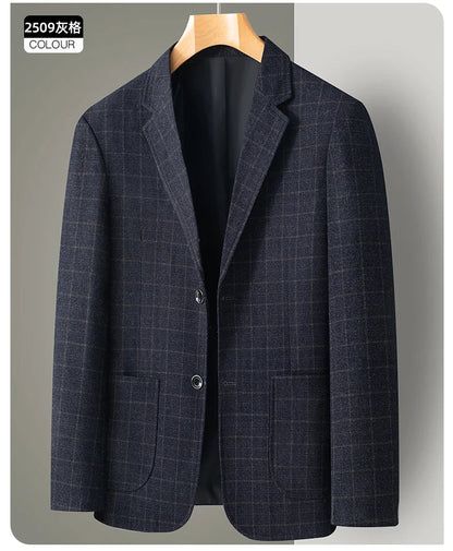 Men's Casual Loose Fit Blazer 13 Colors All-Season Plaid Suit Jacket for Men