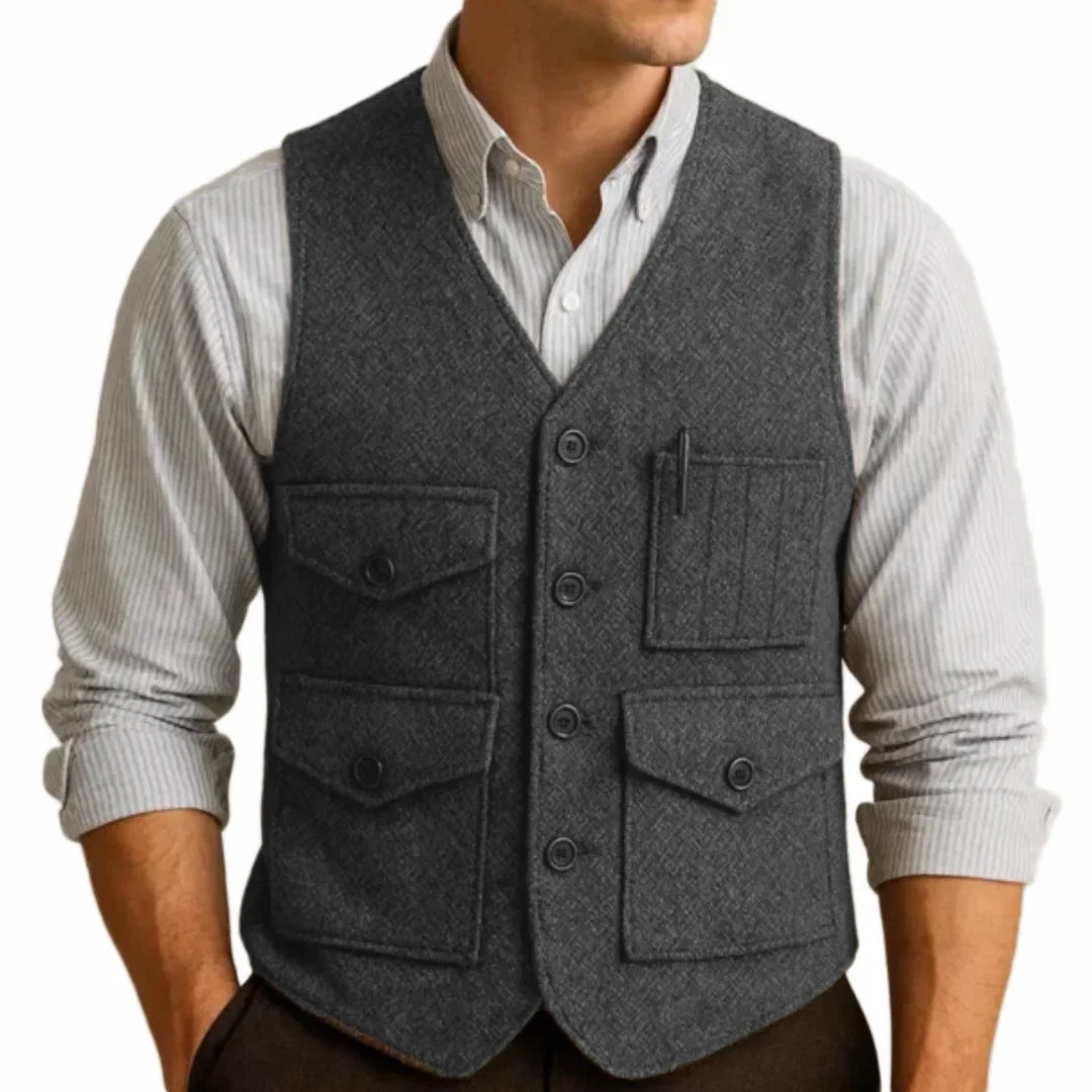 Men's Formal Vest Single Breasted Waistcoat for Wedding and Business