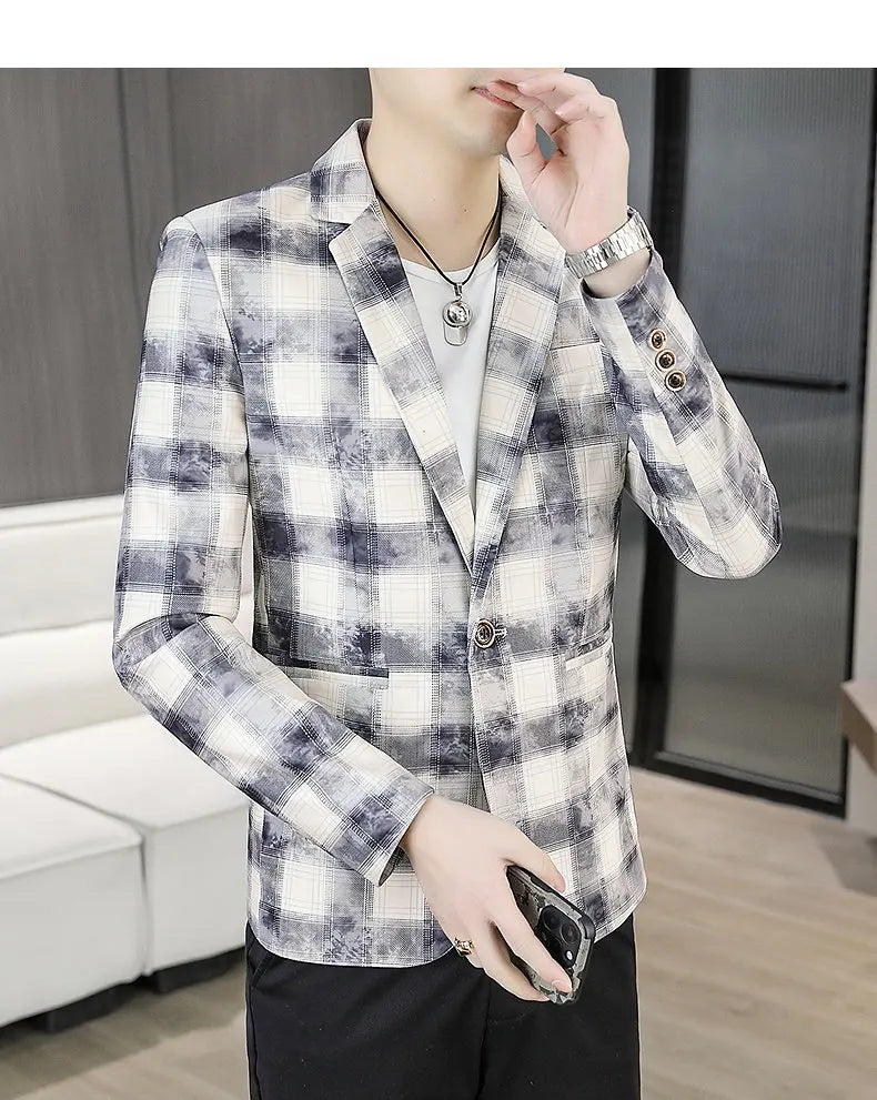 Blazer Men's Fashion Outdoor Travel Gentleman Wedding Slimming Business Versatile Trendy Casual Korean-style Formal Wear Blazer