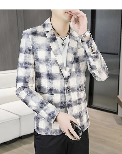 Blazer Men's Fashion Outdoor Travel Gentleman Wedding Slimming Business Versatile Trendy Casual Korean-style Formal Wear Blazer
