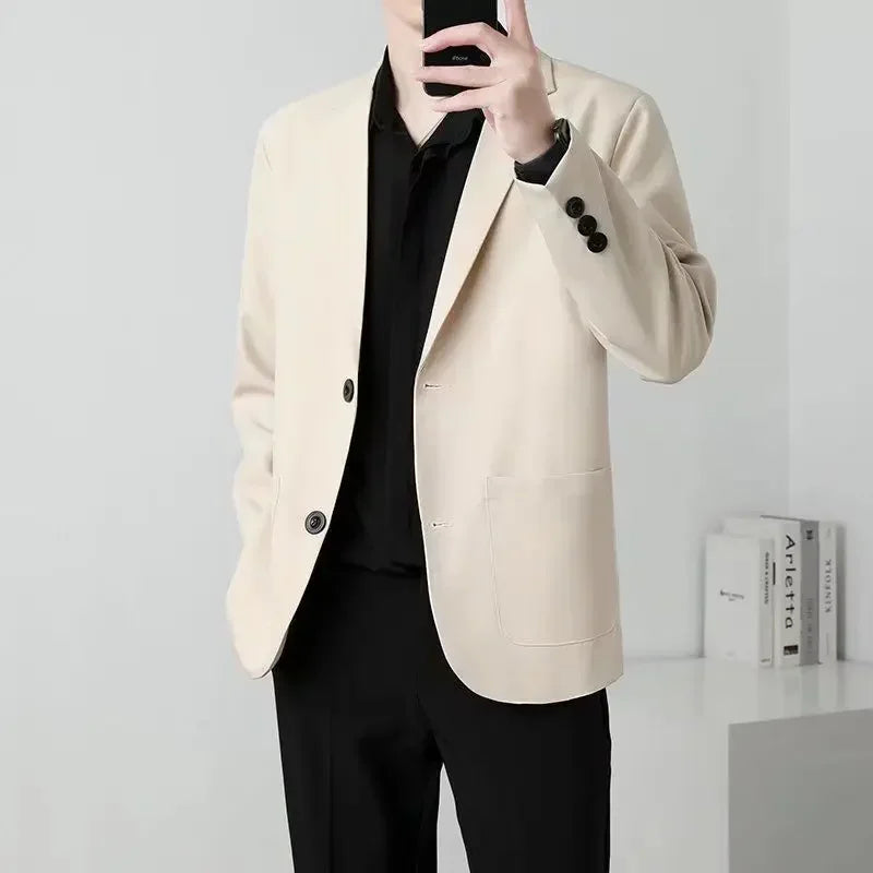 Men's Oversized Blazer Smart Casual Single Breasted Jacket for Business and Daily Wear