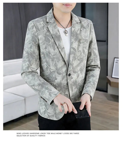 Men's Casual Slim Fit Single-Breasted Blazer for Business and Smart Casual Wear