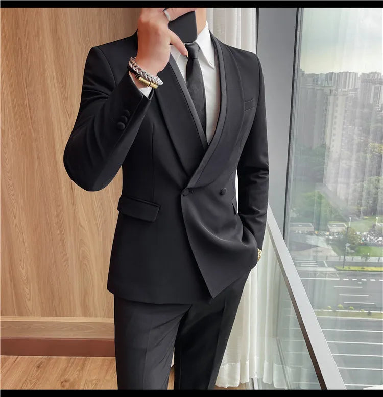 New men's suits, tall and straight, fashionable, cool and versatile. Autumn dress, casual and fitted, cool and stylish