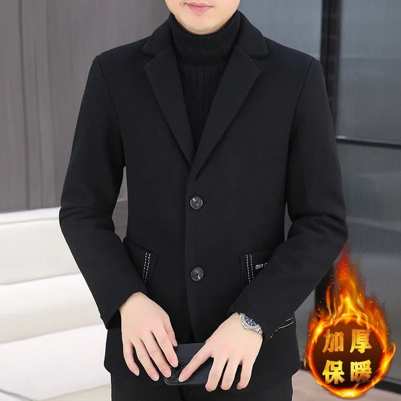 Blazer Men Fashion, Business Gentleman, Groom, Professional Gentleman, Fitted, Casual, Woolen and Cotton Dress, High-end Blazer