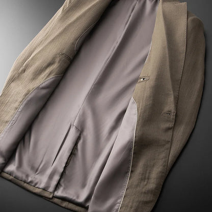 Spring and Autumn Men's British Naples suit, no perm, solid color, wedding, business, work, versatile, simple, high-end suit