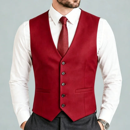 Men Suit Vest – Single Breasted Formal Waistcoat for Men