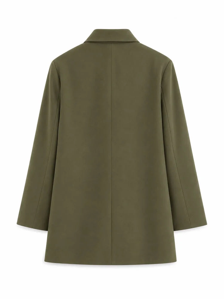 Women Double Breasted Blazer Elegant Office Lady Suit Jacket Oversized Casual Long Sleeve Blazer Spring Autumn Outerwear