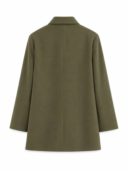 Women Double Breasted Blazer Elegant Office Lady Suit Jacket Oversized Casual Long Sleeve Blazer Spring Autumn Outerwear