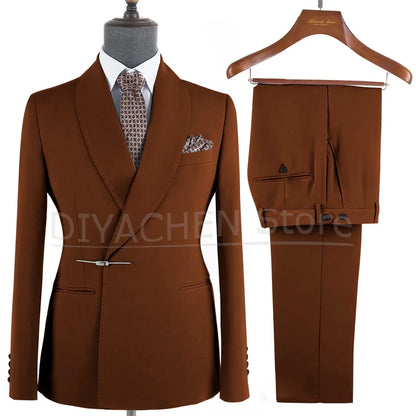 Ternos Masculino – Smoking Masculin à Revers Métalliques, Tissu Formel, Cigar Masculino