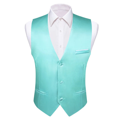 Men's Satin Vest Slim Fit Single-Breasted Waistcoat for Weddings and Formal Occasions
