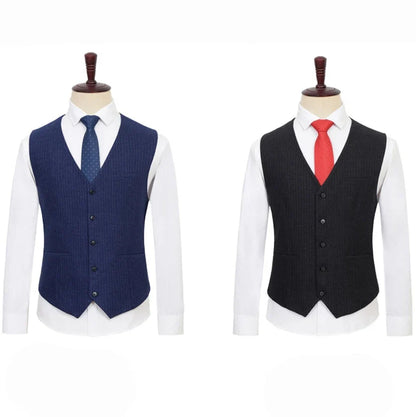 Men's Plus Size Checkered Vest – Single Breasted Formal Waistcoat for Weddings & Groomsmen