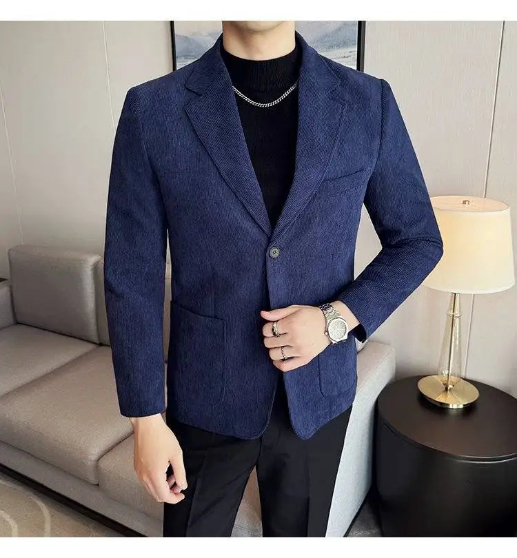 High-end Design, Fashionable, Cool and Trendy Business Casual Banquet New Corduroy Suit Banquet Fine Jacket
