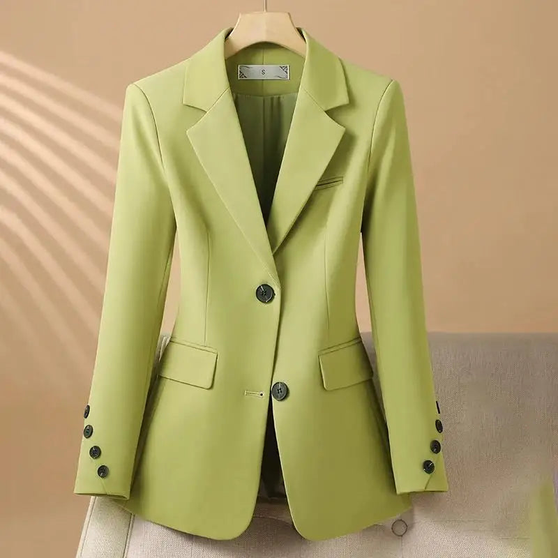 2024 New Suit Coat Women's Korean Style Slim Single Breasted Blazers Office Female Temperament Blazers Jacket Outwear Tops