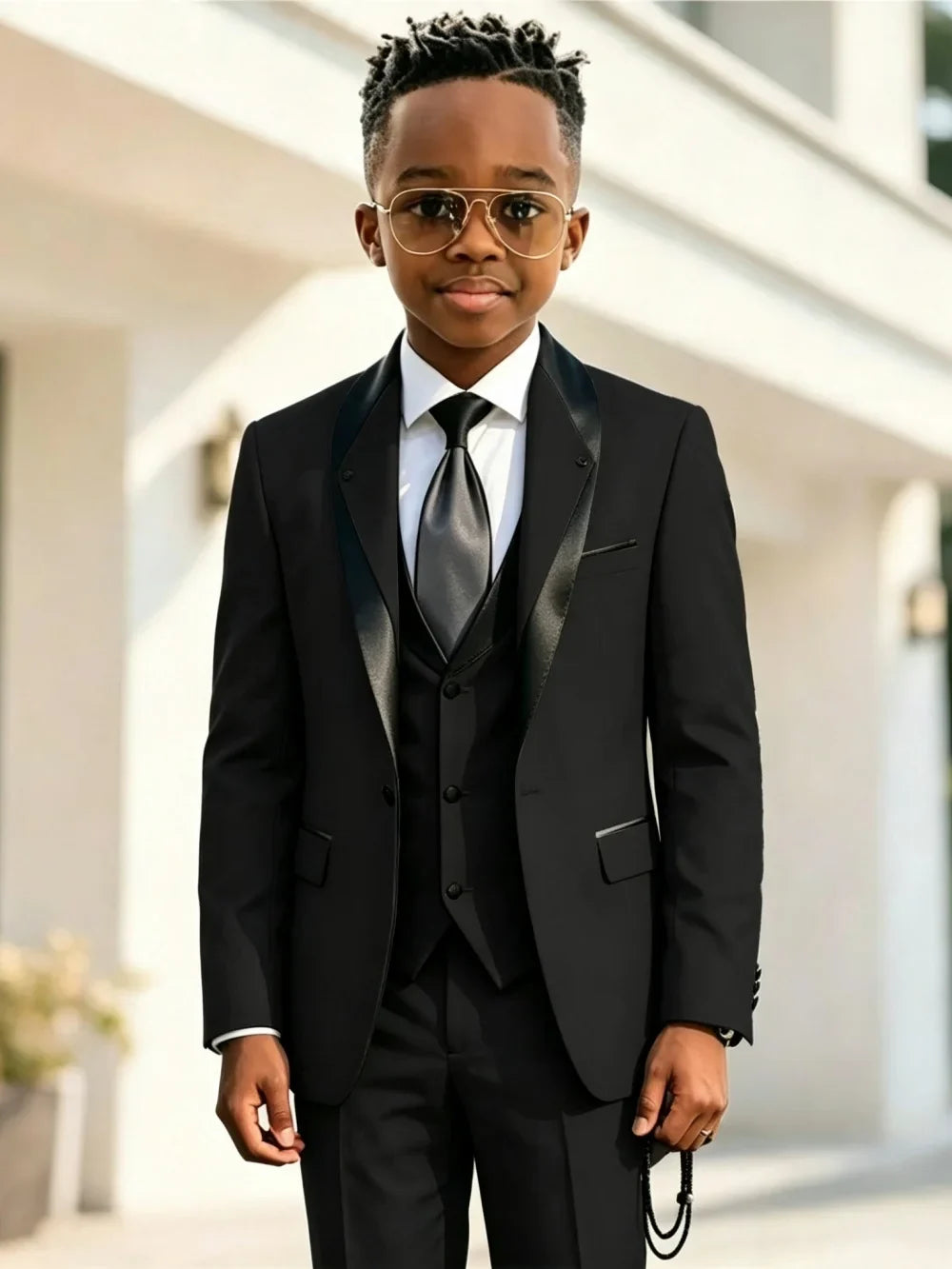 Handsome Boys Slim Fit Suits 3 Pieces Christmas Party Wear High Quality Kids Formal Suit Set Wedding Ring Bearer Outfit 2-20T