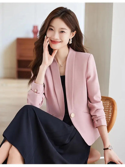 Spring Fashion Slim Fit Blazers Women's Coat Jacket New Autumn Outerwears Elegant Office Lady Casaco Plus Size Veste Femme