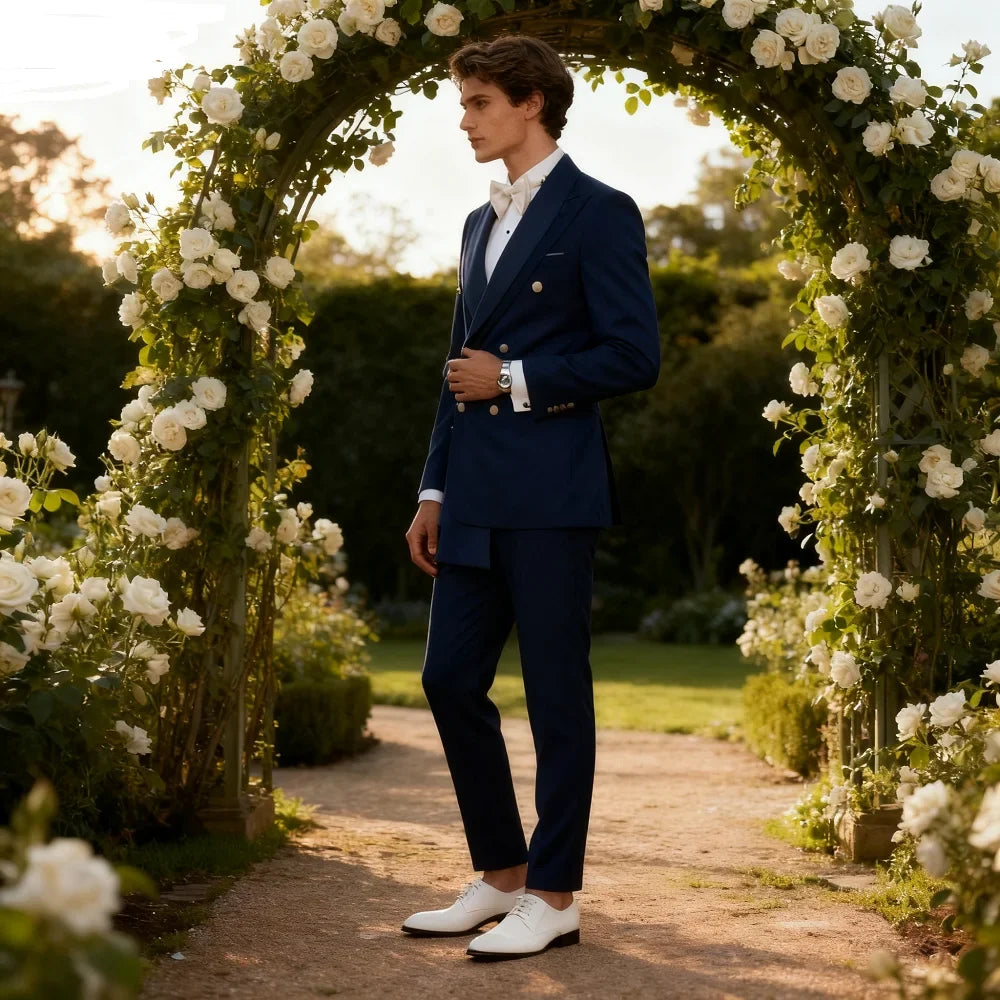 2-Piece Jacket+Pant Men's Tuxedo with Spacious Lapel for Wedding Banquet Party Formal Men's Clothing Custom-Made