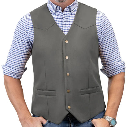 Men's Vest Single Button V-Neck Waistcoat in Gold Suede Velvet for Weddings & Formal Events