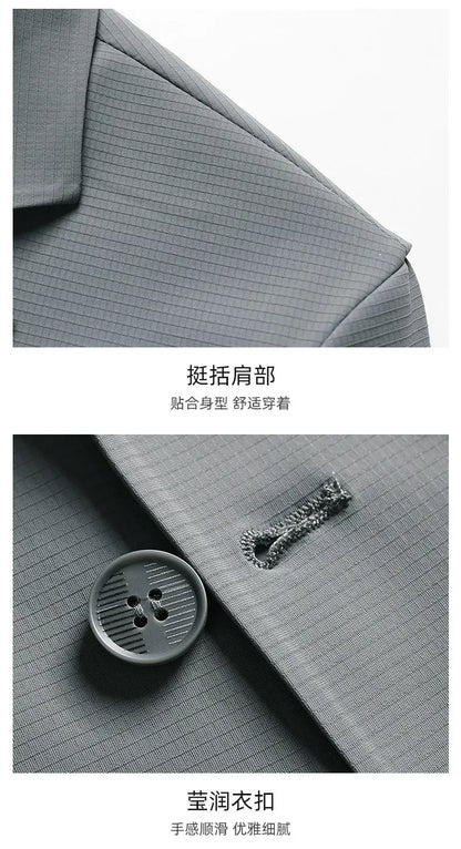 Thin-sleeved Sunscreen Blazer Fashionable for Outdoor Travel, Camping, Wedding, Casual Wear. Korean-style Men's Slim-fit Blazer
