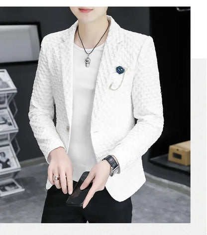 Blazer Men's Fashion Outdoor Travel Gentleman Wedding Slimming Business Versatile Trendy Casual Korean-style Formal Wear Blazer