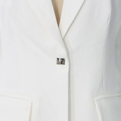 Women Blazer Sexy Hollow Out Backless Waist Cinching Slim Fit Solid Color Urban High-end Trend Jacket Spring Autumn HK21909