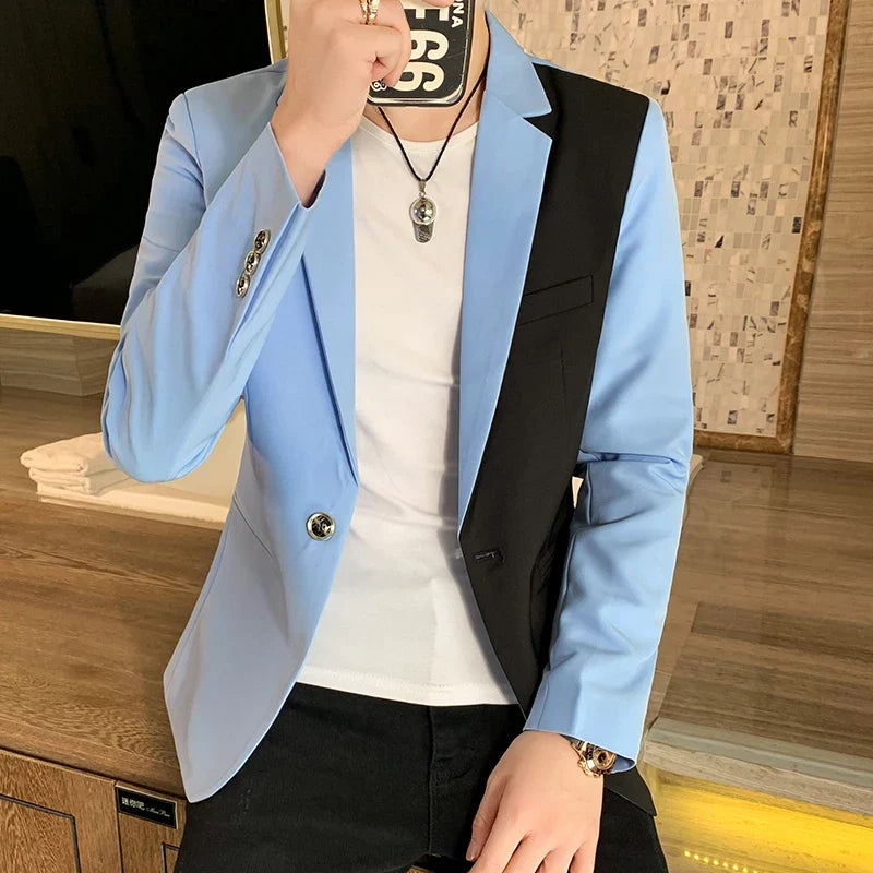 Men's Blazer Suit Jacket 2025 Spring New Fashion Korean Slim Suit Jacket Social Prom Dress Jacket Men's High Quality Clothing