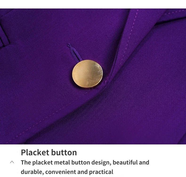 Fashion High-quality Office Suit Purple Jacket and Trousers 2-piece Set 2025 New Waist Suit Temperament Suits for Women HJLZBW